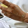 304 Stainless Steel Pavel Clear Cubic Zirconia Flat Round Cable Chain Ring Bracelets for Women UE4042-2