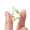 Brass Micro Pave Clear Cubic Zirconia Screw Carabiner Lock Charms ZIRC-L085-06G-5