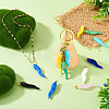 8Pcs 8 Style Handmade Lampwork with Brass Pendants KK-TA0002-22-7