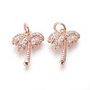 Brass Micro Pave Cubic Zirconia Charms ZIRC-J021-04-RS-2