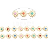 Brass Enamel Flower Link Chains CHC-K009-22G-2