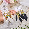 2Pairs 2 Colors Feather Chandelier Earrings EJEW-TA0001-81C-5