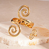 Double Swirl Alloy Cuff Bangles & Cuff Rings Sets FS-WGA6312-01-1