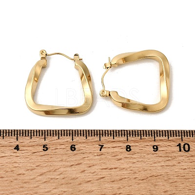 Ion Plating(IP) 304 Stainless Steel Trapezoid Hoop Earrings for Women EJEW-P202-05G-1