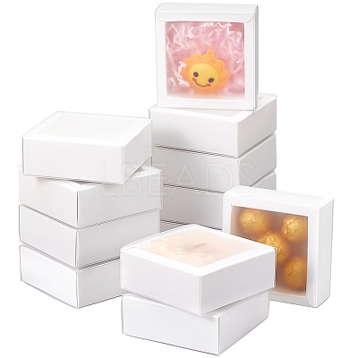 Cardboard Drawer Gift Storage Boxes with Clear Cover CON-WH0092-72A-01-1