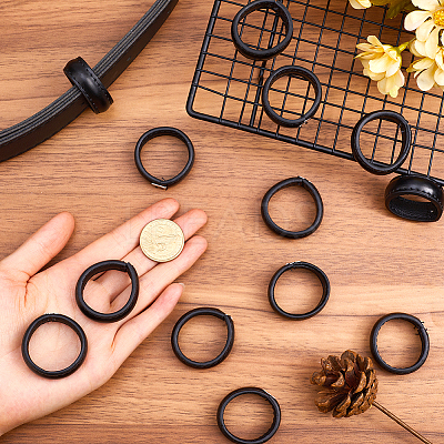 50Pcs Imitation Leather with Alloy Waist Belt Keeper Rings FIND-CP0002-44-1