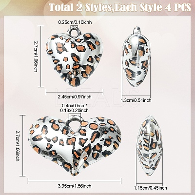 8Pcs 2 Colors Acrylic Pendants OACR-YW0002-55-1