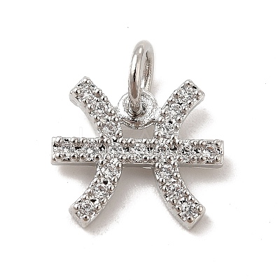 Brass Micro Pave Cubic Zirconia Charms KK-E077-02P-03-1