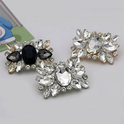 Alloy Glass Detachable Shoe Buckle Clips FIND-WH0423-73P-02-1