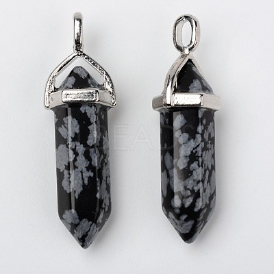 Natural Gemstone Double Terminated Pointed Pendants G-F295-05-1