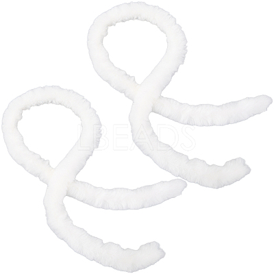 2Pcs Faux Fur Chenille Stick Fabric Roll for Christmas Tree Decor or Wreath Bows Craft FIND-CY0002-09-1