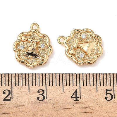 Christmas Brass Micro Pave Clear Cubic Zirconia Pendants KK-A280-03C-G-1