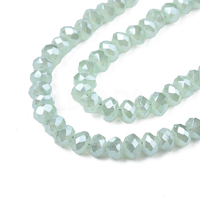 1 Strand Electroplate Imitation Jade Glass Beads Strands X-EGLA-J025-F07-1