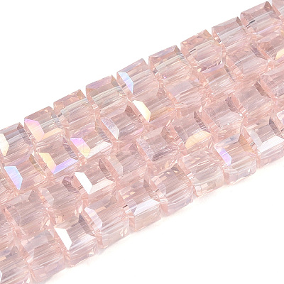 Electroplate Glass Beads Strands EGLA-D018-4x4mm-82-1