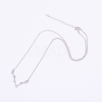 Alloy Rhinestone Pendants Necklaces NJEW-WH0007-02B-1