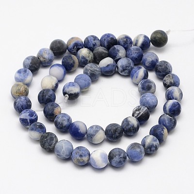 Natural Sodalite Beads Strands X-G-D691-8mm-1