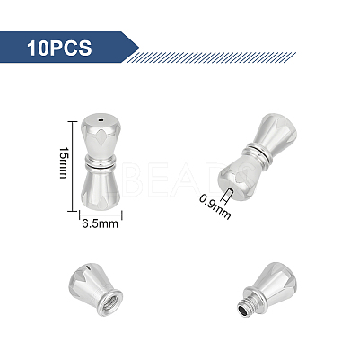 10PCS 304 Stainless Steel Screw Clasps STAS-UN0045-08-1