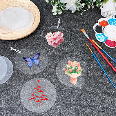 20Pcs Transparent Acrylic Big Pendants FIND-SP0005-61-1