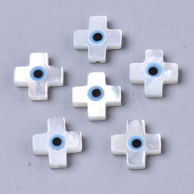 Natural White Shell Mother of Pearl Shell Beads SSHEL-N034-55-1