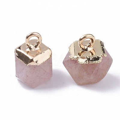 Natural Strawberry Quartz Charms X-G-S359-015E-1