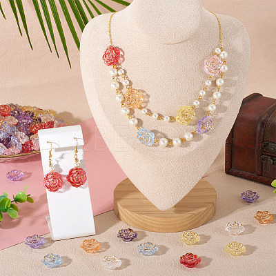 Camellia Transparency Acrylic Beads RESI-TA0004-27B-1