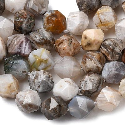 Natural Bamboo Leaf Agate Beads Strands G-Z119-A27-03-1