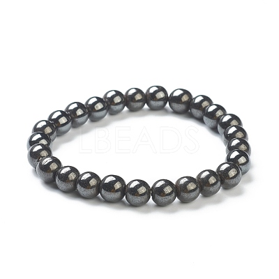 Synthetic Non-magnetic Hematite Beaded Stretch Bracelets BJEW-A117-C-22-1