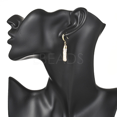 Electroplated Natural Keshi Pearl Dangle Earrings EJEW-JE06708-1