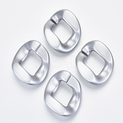 Opaque Spray Painted Acrylic Linking Rings OACR-S021-63A-B02-1