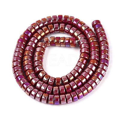 AB Color Plated Opaque Glass Beads Strands GLAA-T026-3x6mm-P14-1
