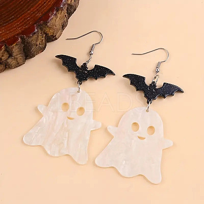 Ghost with Bat Acrylic Dangle Earrings FS-WGC3226-01-1