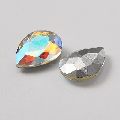 Glass Rhinestone Cabochons RGLA-WH0005-09A-1