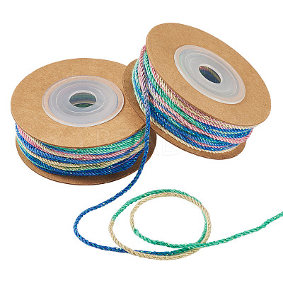 2 Rolls Segment Dyed Cotton Twisted String Cord OCOR-TA0002-95C-1