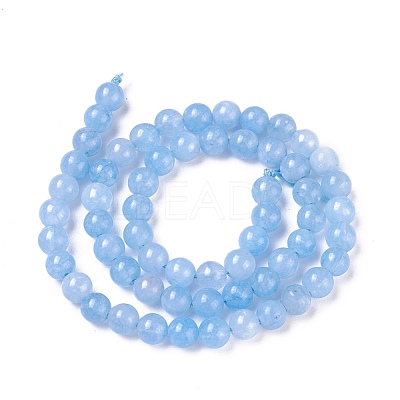 Natural White Jade Beads Strands X-G-I222-6mm-02-1