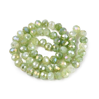 Electroplate Crackle Imitation Jade Glass Beads Strands LS-EGLA-Q131-02C-03-1