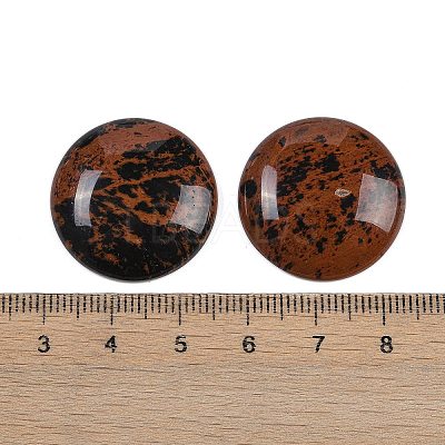 Natural Mahogany Obsidian Cabochons G-H1596-FR-25mm-22-1