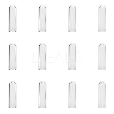 12Pcs Transparent Glass Straw Dustproof Covers AJEW-FG0002-37A-1