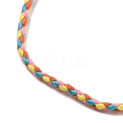 2MM Braided Round Polycotton Cord Necklace Making with Alloy Lobster Claws Clasps and Iron End Chains NJEW-Q031-01A-1