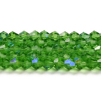 Transparent Electroplate Glass Beads Strands GLAA-F029-3mm-D03-1