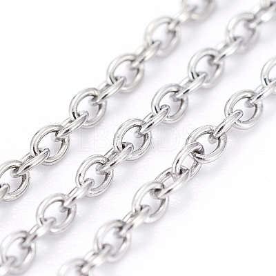 Tarnish Resistant 304 Stainless Steel Cable Chains CHS-F006-02B-P-1