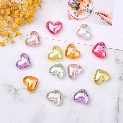Plating AB Color Transparent Acrylic Beads PACR-CJ0001-15-1