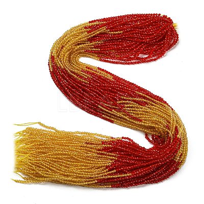 Transparent Gradient Color Glass Beads Strands GLAA-H021-01A-38-1