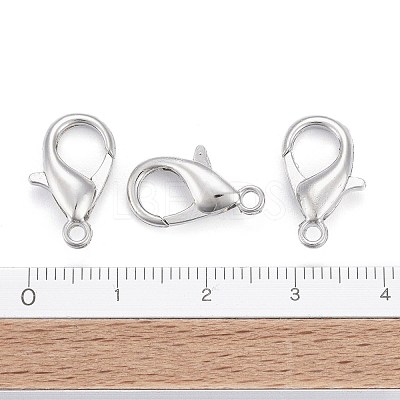 Platinum Plated Alloy Bracelet Lobster Claw Clasps X-E106-NF-1