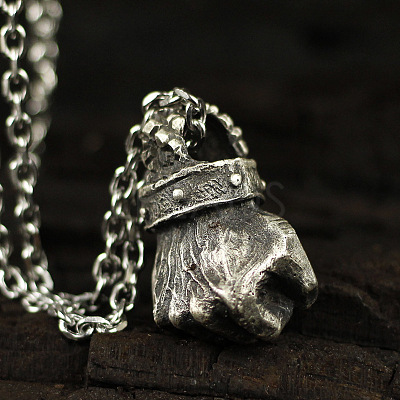 Vintage Alloy Power Boxing Fist Pendant Necklaces for Unisex WG4F7FC-01-1