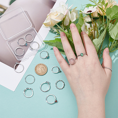 2 Sets 2 Style Alloy Finger Rings Sets RJEW-UN0003-03P-1