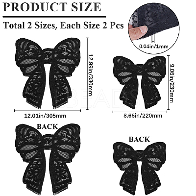 4Pcs 2 Styles Polyester Embroidery Iron on Clothing Patches PATC-GF0001-51B-1