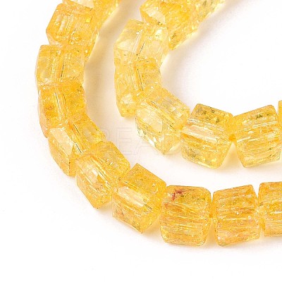 Crackle Transparent Glass Beads Strands GLAA-N062-6mm-04-1