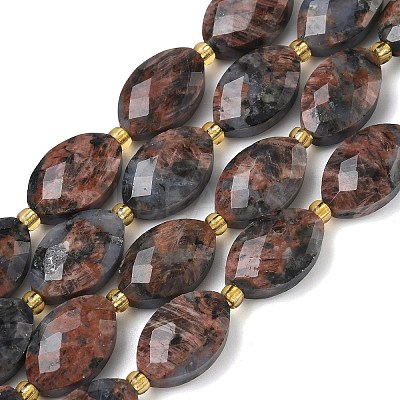 Natural Red Labradorite Beads Strands G-A295-A02-01-1