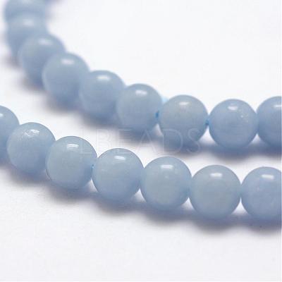 Natural Angelite Beads Strands G-P217-31-6mm-1