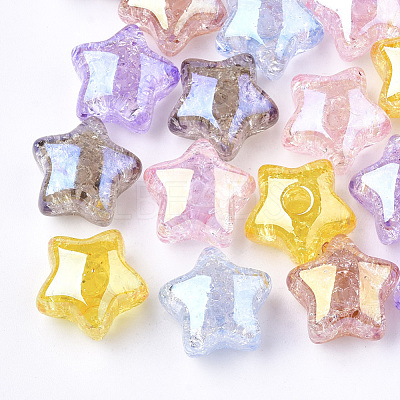 Transparent Crackle Acrylic Beads TACR-S148-03-M-1
